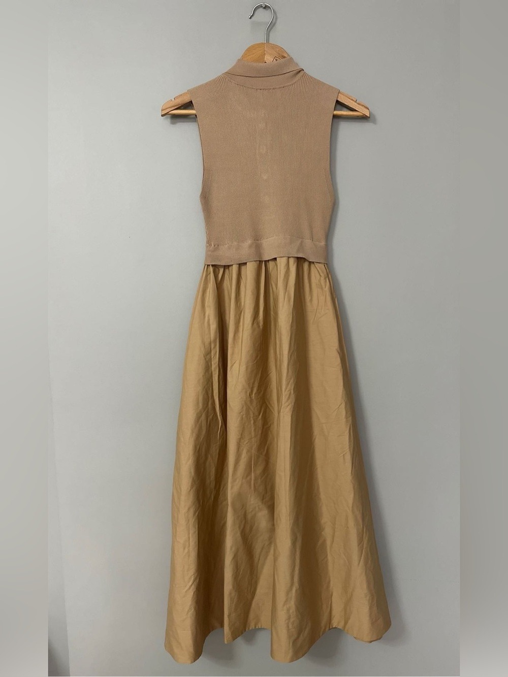 Anthropologie Sleeveless Polo Midi Dress in Tan - Picture 8 of 8